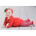  Red Stripe Footless Ruffle Tights RuffleButts 